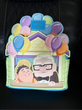 Loungefly Multicolor Pixar Up House Crossbody Bag with Pastel Balloons